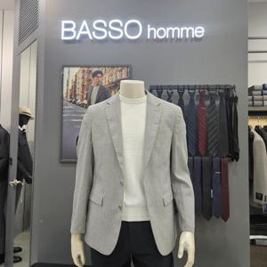 [바쏘옴므]심플 포인트배색울혼방 여름쿨자켓WSZ1JK31_OD