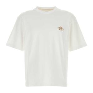 프라다 로고 자수 크루넥 반팔 티셔츠 UJN837SWM2240 F0009 BIA