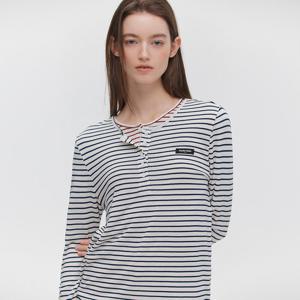 [마리끌레르] [정가59,000] 헨리넥 스트라이프 롱슬리브(MAGALS09MNY)