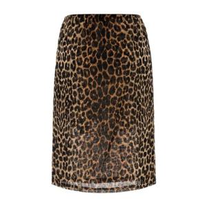 생로랑 레오파드 실크 스트레이트 스커트 851746 Y2B119665