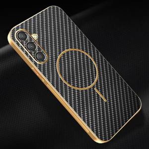 갤럭시A25 5G A256 맥세이프 고급 카본 패턴 도금 프레임 케이스