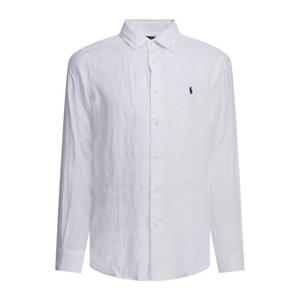 랄프로렌 로고 자수 린넨 셔츠 710966294506 WHITE