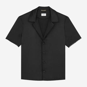 생로랑 라펠 칼라 실크 반팔 셔츠 861081 Y7G271000