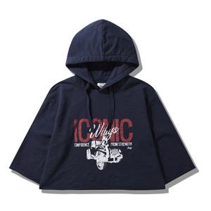 지프 아이코닉 빈티지 7부 소매 여성 후드티 JQ2THF033NA