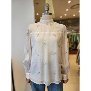 [메종블랑쉬]꽃자수 쉬폰 블라우스 M261JBL201