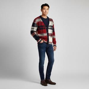 톰브라운  남성 도니골 타탄체크 가디건 MKC431F Y1506 960