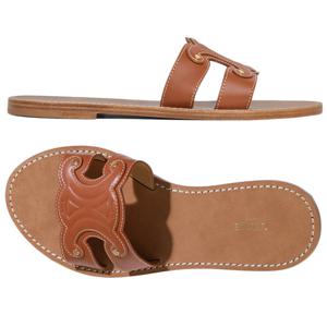 (명품) 셀린느 트리오페 로고 뮬 샌들 탄 352413