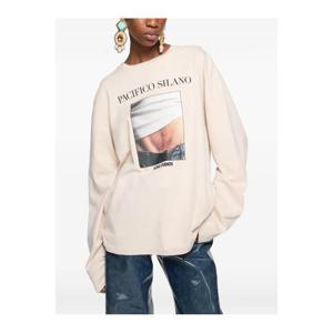 아크네 로고 프린트 긴소매 티셔츠 AL0545