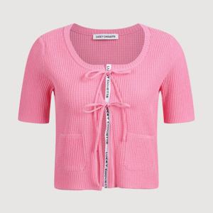 [럭키슈에뜨]크랍 리본여밈 니트 가디건 LYWCM25530PIX