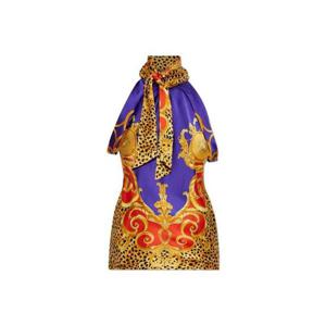 26 SS 베르사체 올오버 패턴 슬리브리스 실크 탑 5UH20 10219861A16272