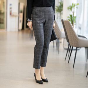 [모슬린]엄마옷 체크 세미 일자 정장바지 613FGH516 마담/중년여