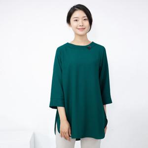 [모슬린]엄마옷 포인트 7부 라운드 블라우스 613FGH404 마담/중