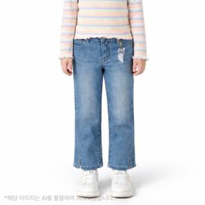 [로엠걸즈(아동)]키링 절개 부츠컷 데님팬츠청바지 RGTJ261YC