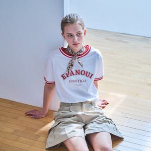 [코인코즈]레터링 배색 반팔 티셔츠_DZ5ME035