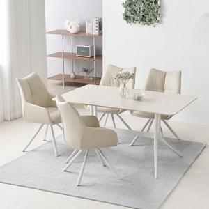 스코나 포레온 양면 포세린 세라믹 4인 식탁세트(회전의자 4개)