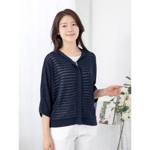 [모슬린]엄마옷 니트 후드 집업 7부 가디건 613FGH253 마담/중년