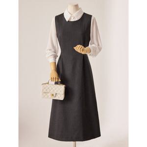 [커스텀에이블]핀스트라이프 레이어드 원피스_T2602OP008A