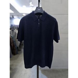 바쏘옴므 세이브존03 바쏘옴므 남자 네이비 린넨혼방 반팔 니트 WSAFA2WT02A