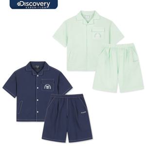 디스커버리키즈 키즈 시어서커 반팔셔켓+6부 팬츠 2SET DKAZ23063