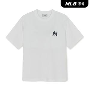 [MLB공식] 26SS 공용 빈티지 스포티브 컬시브 그래픽 반팔 티셔츠 NY (White) 3ATSV1263-50WHS