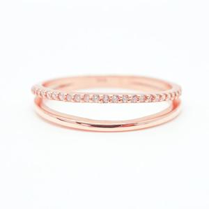 오팔하우스 14k 두 줄 큐빅 반지 OPLAR0534