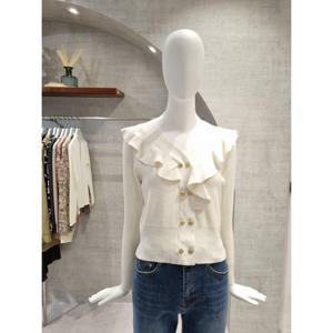 페이지플린  (F5CCA508B) 브이넥 프릴 더블 버튼 긴팔 가디건