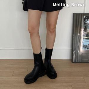 [로즈블로썸][멜팅브라운] 여성 첼시부츠 데일리 청키굽 미들부