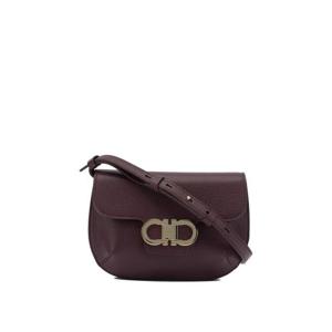 살바토레 페라가모 여성 퍼플 Double Gancini 스몰 플랩 숄더백 0789843