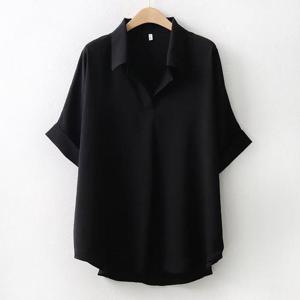 [강물처럼]아이우먼 오픈가오리블라우스 WW5181M403 빅사이즈 (1