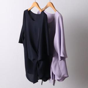 [강물처럼]빅사이즈사랑해요 I714L404 라운드넥반팔블라우스 BG