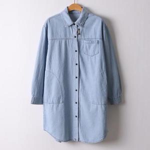 [강물처럼]아이우먼 블루셔츠카라롱원피스 LOI565M404 빅사이즈