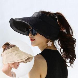 여름여성모자 린넨 돌돌이 모자 챙 넓은 버킷햇 햇빛 가리개 썬캡