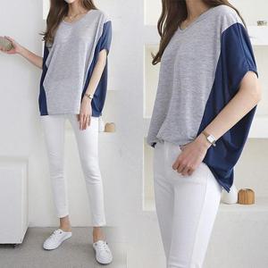 [강물처럼]위쉬몰 IL 모닝배색가오리롱반팔(E028H404) 빅사이즈