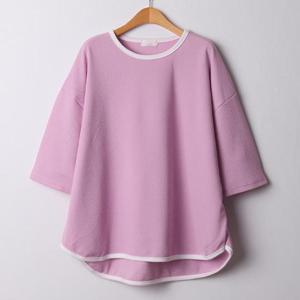 [강물처럼]아이우먼 더블배색줄7부티셔츠 ILG847M404 빅사이즈 (