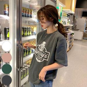 [강물처럼]빅사이즈사랑해요 R023L404 빈티지강아지라운드티 DK