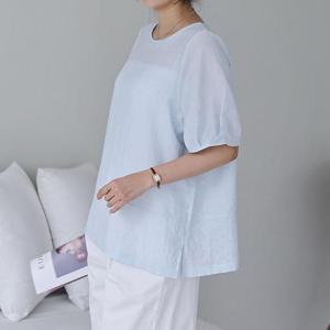 [강물처럼]아이우먼 청량느낌벌룬블라우스 SMU948M507 빅사이즈