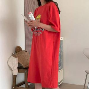 [강물처럼]아이우먼 구피레터링하프통원피스 LIU365M507 빅사이