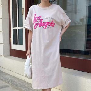 [강물처럼]아이우먼 형광빅레터링루즈원피스 LIU515M507 빅사이