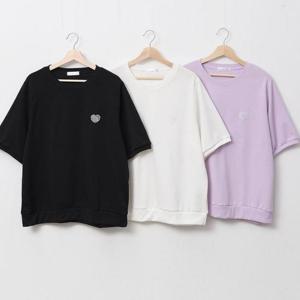 [강물처럼]빅사이즈라운드티 U380L507 위드하트자수포인트반티 S