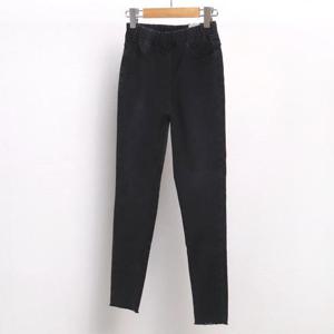 [강물처럼]빅사이즈밴드팬츠 6651L507 밴딩블랙데님진 LO (39930