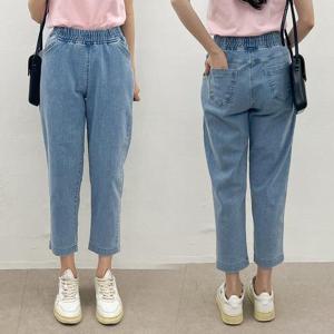 [강물처럼]빅사이즈청바지 P214L507 아이스데님스판배기팬츠 LO