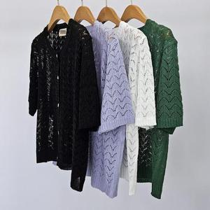 [강물처럼]빅사이즈레이스티 S306L507 준스카시펀칭반팔니트티 R