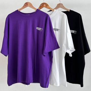 [강물처럼]빅사이즈로고티 U318L507 서핑여유핏오버반팔티 NM (3