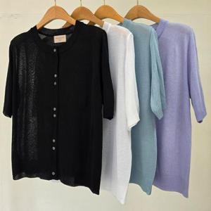 [강물처럼]빅사이즈반팔티 U494L507 커플버튼포인트니트 RM (400