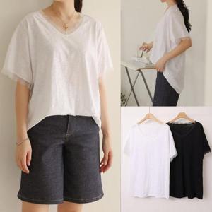 [강물처럼]위쉬몰 WB 로라레이스시스루티셔츠(U698H508) 빅사이