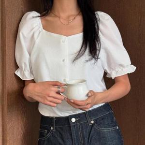 [강물처럼]아이우먼 오픈넥아방소매블라우스 YPV036M508 빅사이