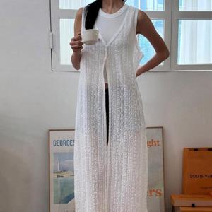 [강물처럼]아이우먼 에스닉크로셰맥시조끼 YPV040M508 빅사이즈