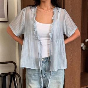 [강물처럼]아이우먼 오픈플레어매듭가디건 YPV042M508 빅사이즈