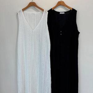 [강물처럼]빅사이즈롱베스트 V040L508 플로링펀칭레이스조끼 YP