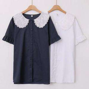 [강물처럼]빅사이즈레이스블라우스 V053L508 엘리스유넥카라블라